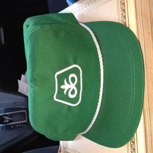 Vtg Pioneer Seed Embroidered Logo Trucker Snapback Cap Hat w/Rope Made in USA